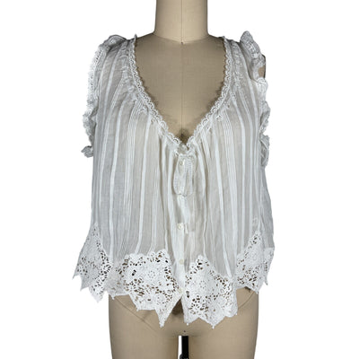 Dôen 'Amal' White Ramie Top Size M