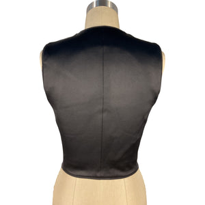 Balmain Button Embellished Black Wool Vest Size FR 34 / US 2
