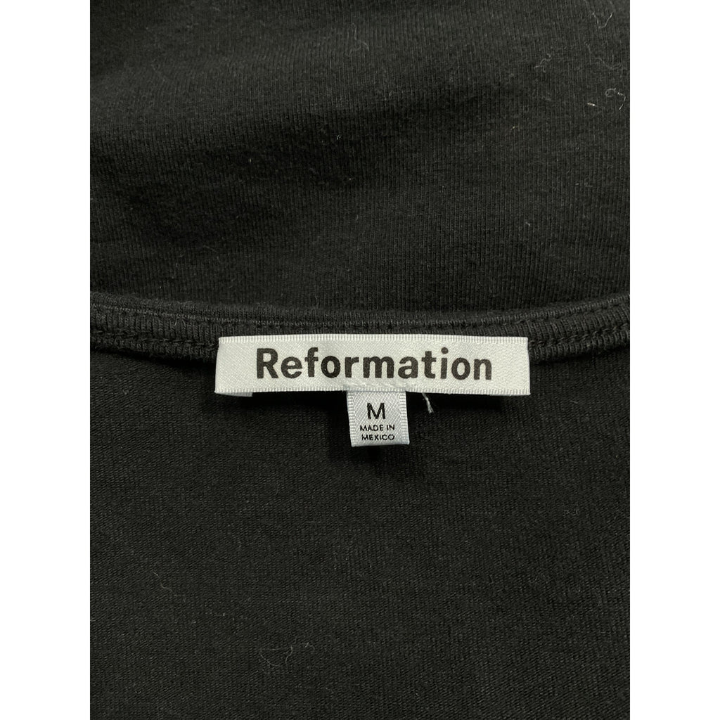 Reformation 'Harper' Black Knit Long Sleeve Top Size M