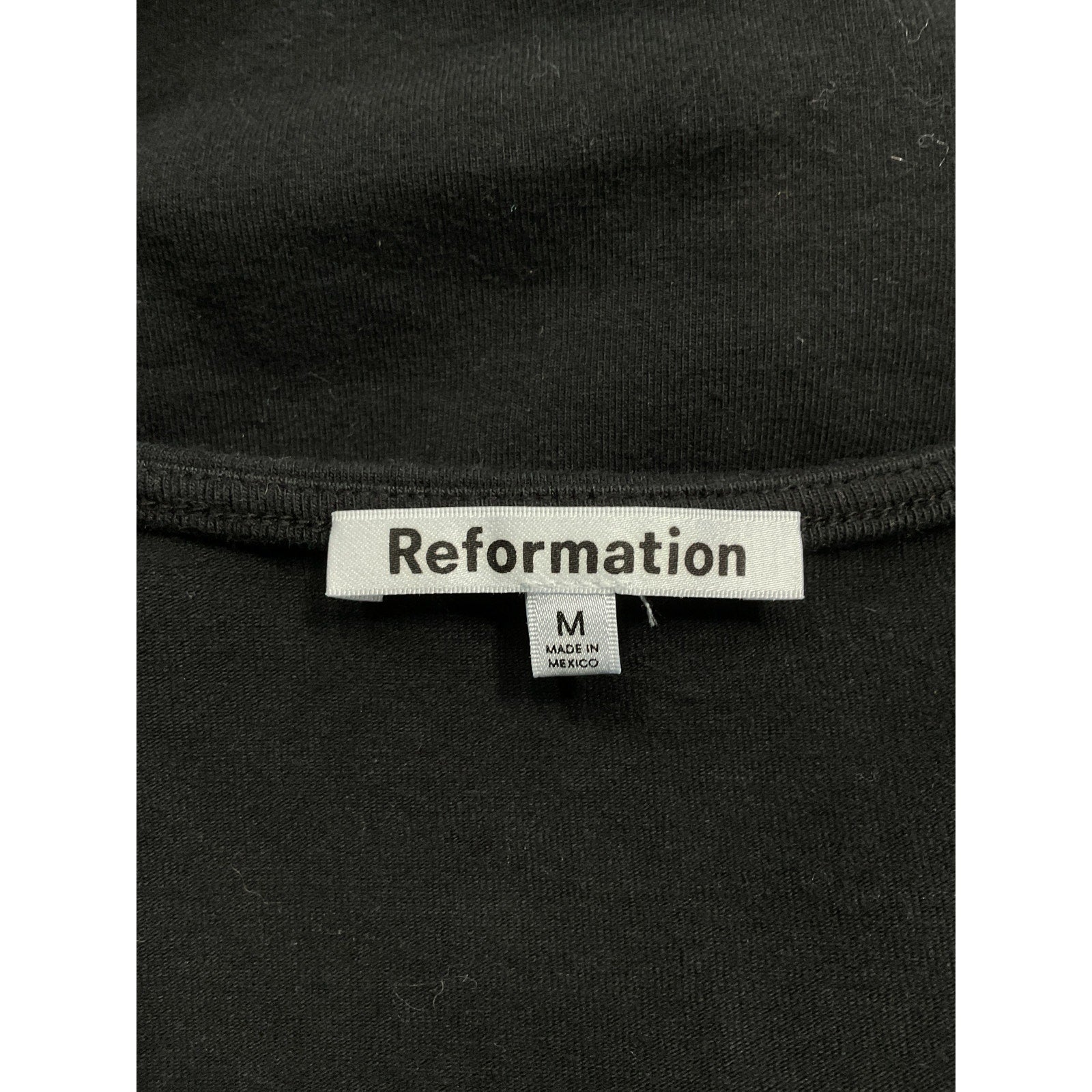 Reformation 'Harper' Black Knit Long Sleeve Top Size M