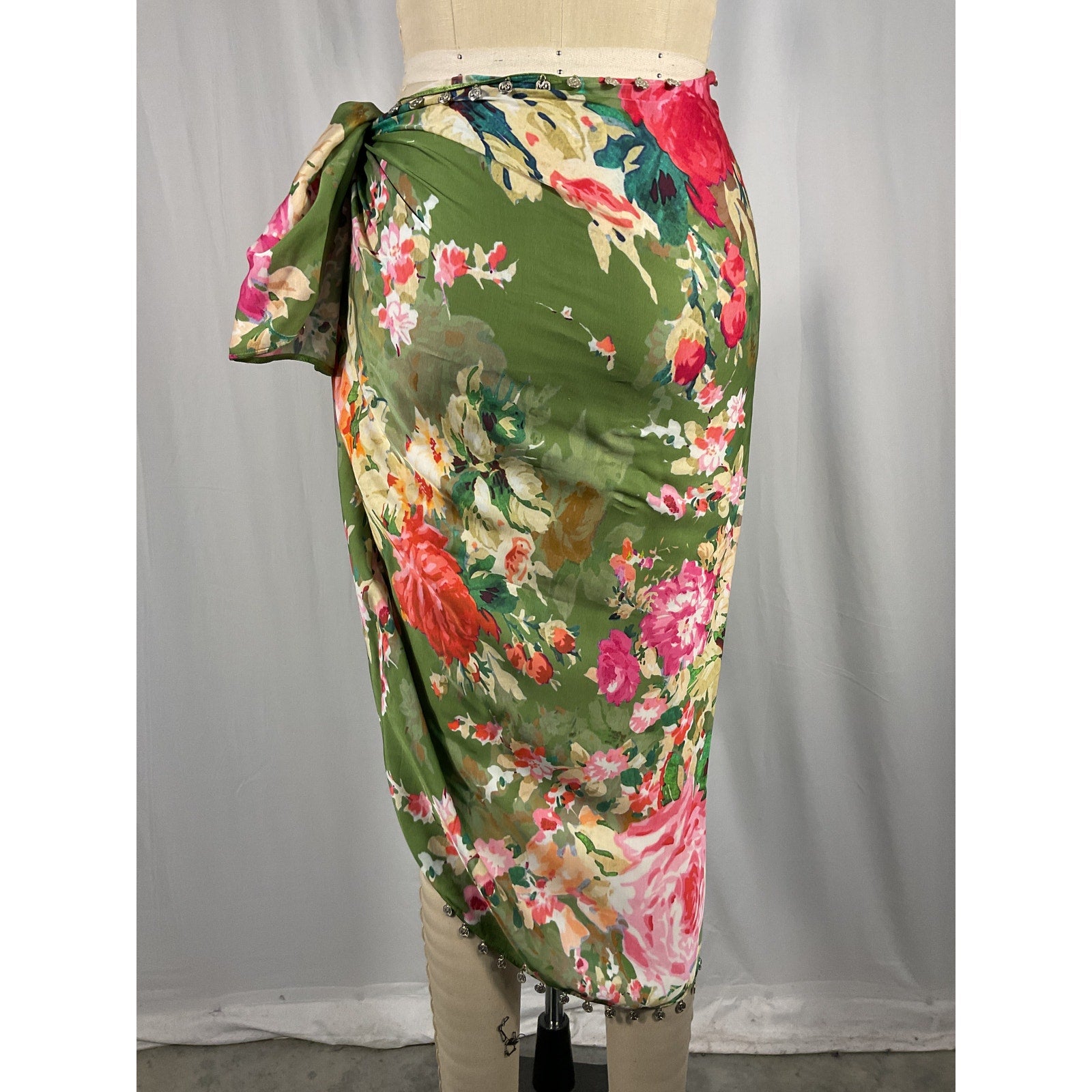 Hemant And Nandita 'Zaria' Green Pareo Size S
