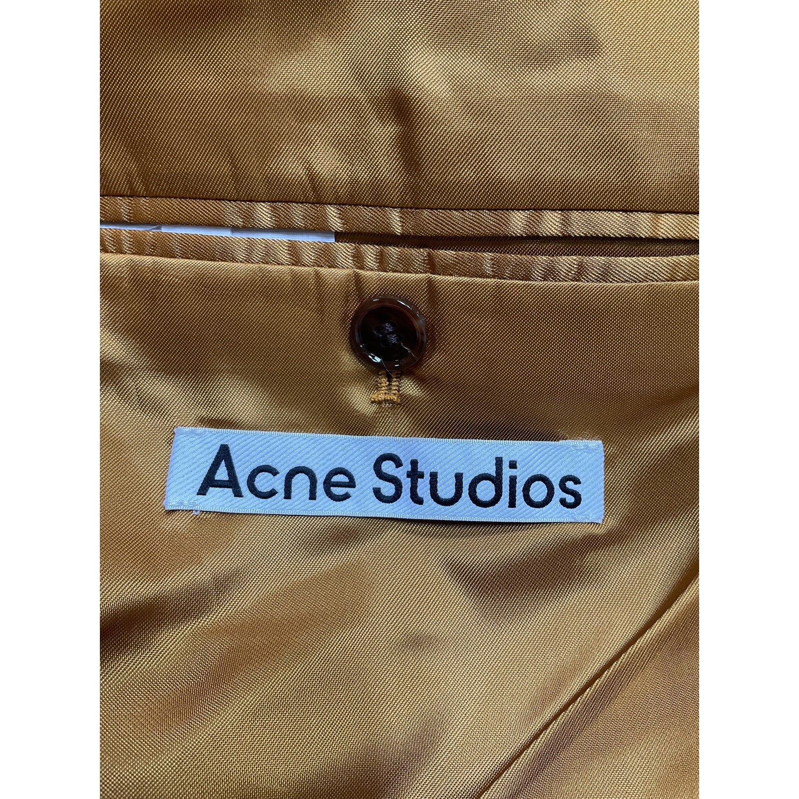 Acne Studios Yellow Polyester Single Button Blazer Size 40