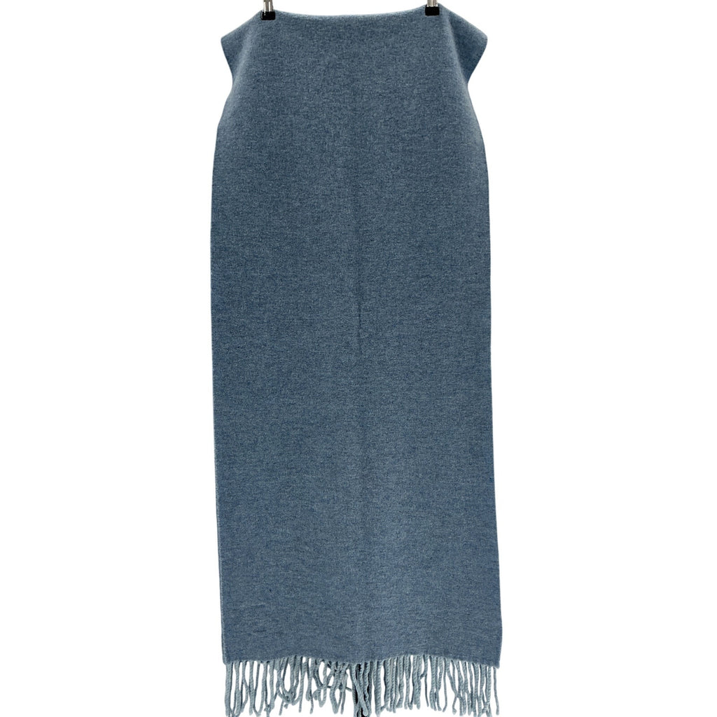 Ganni 'Logo-Jacquard' Blue Wool Recycled-Wool Blend Scarf Size OS