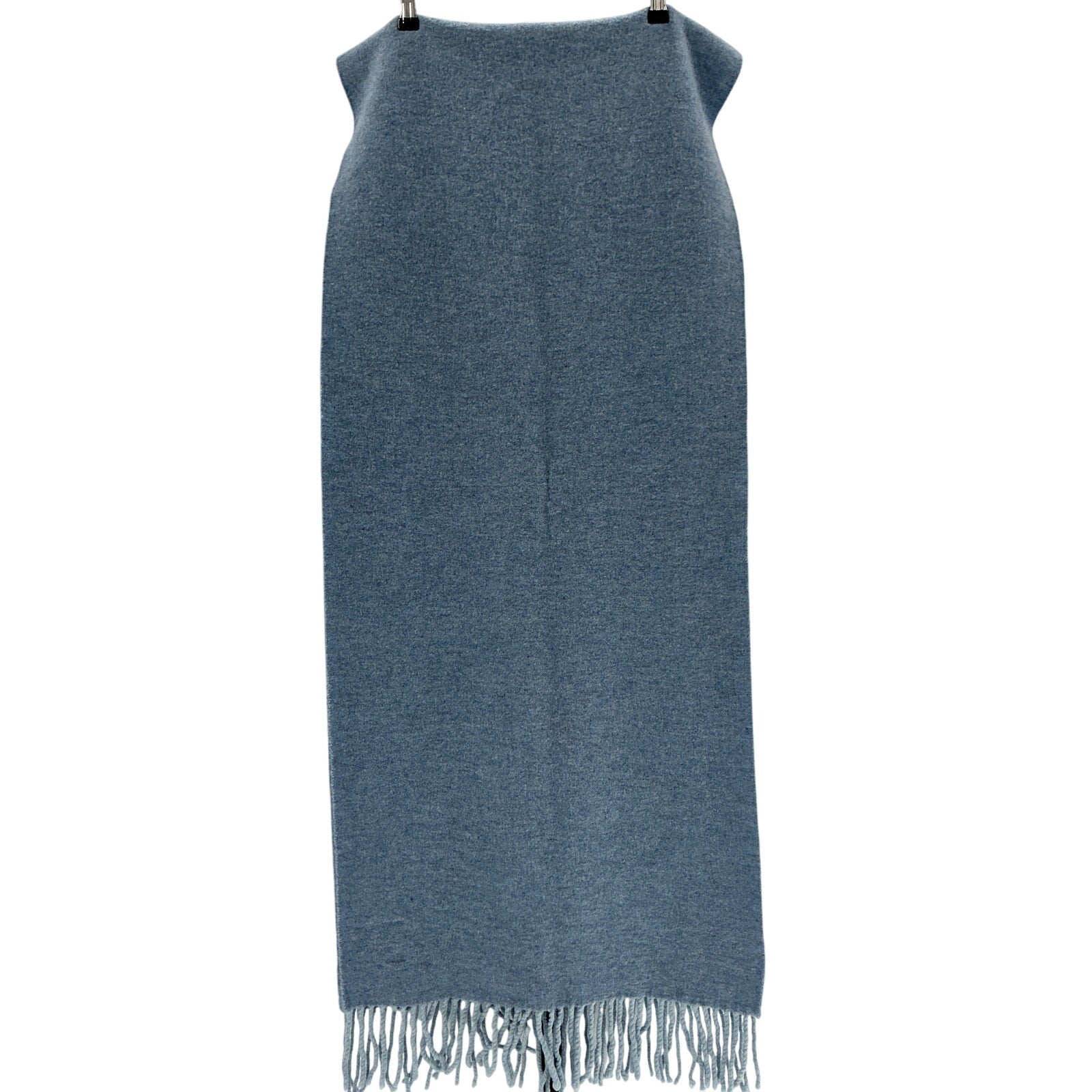 Ganni 'Logo-Jacquard' Blue Wool Recycled-Wool Blend Scarf Size OS