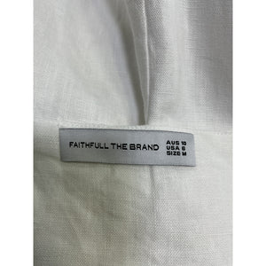 Faithfull The Brand Button Front White Marinia Mini Dress Size 6
