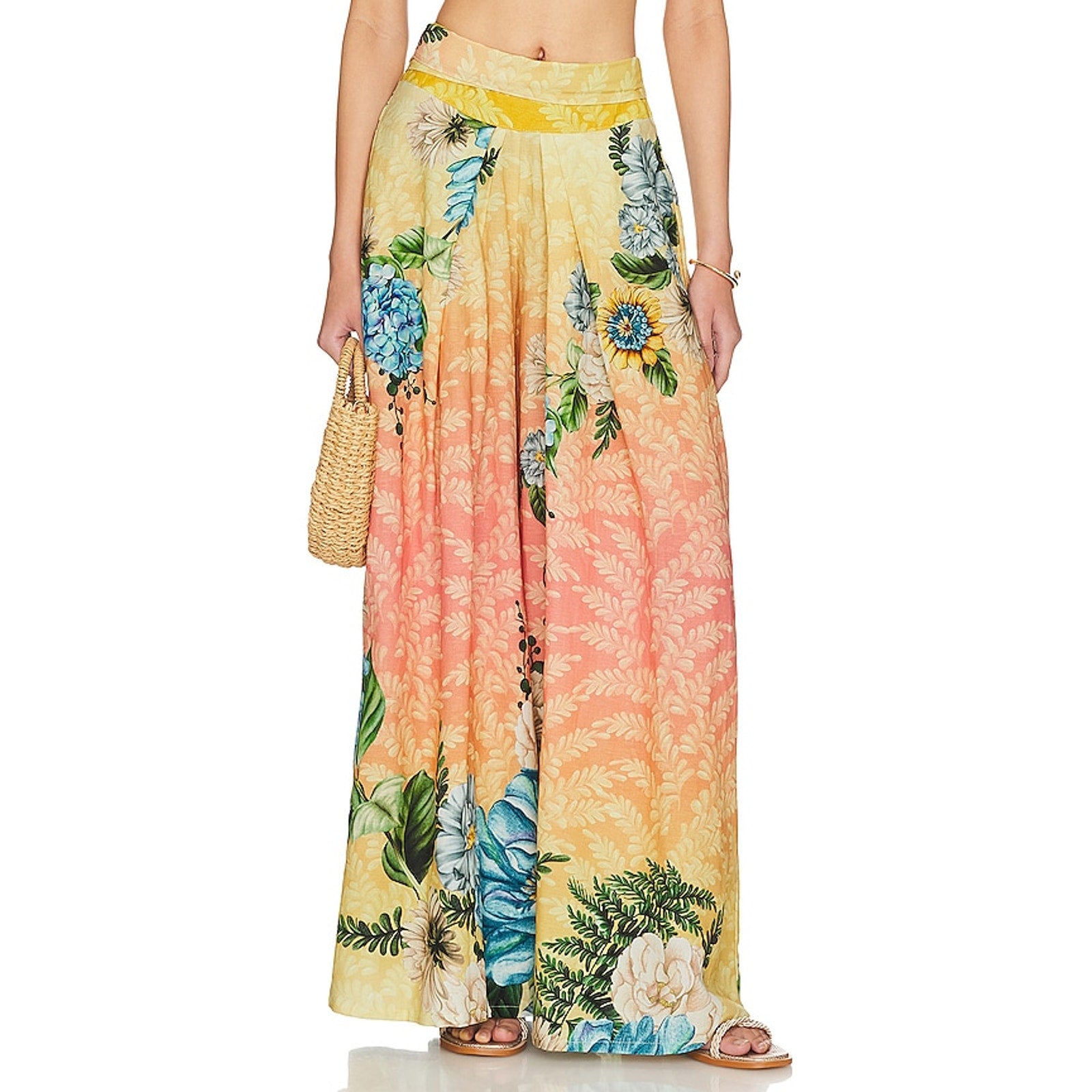 Agua Bendita 'Lee' Orange Linen Pants Size S - NWT