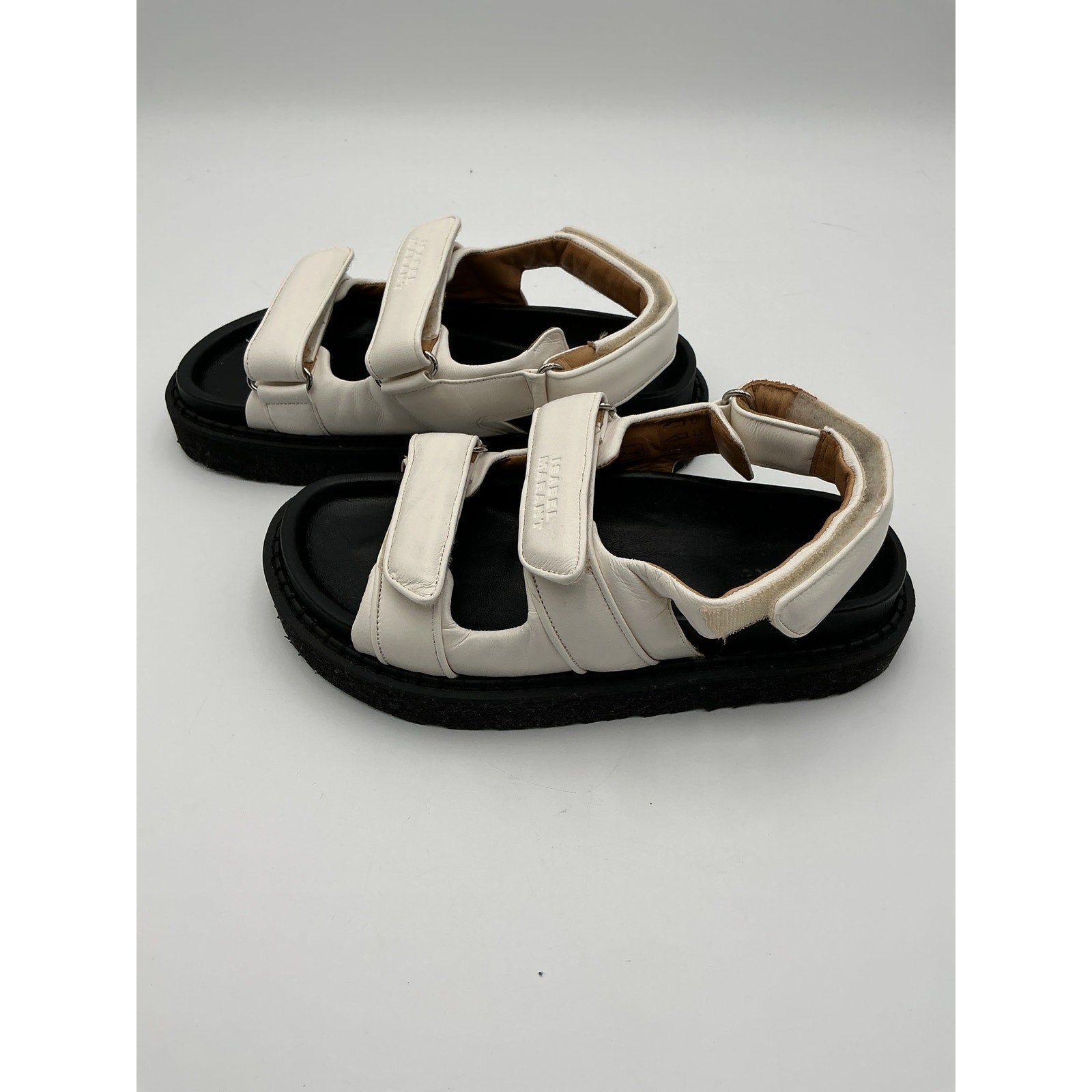 Isabel Marant 'Madee' White Leather Padded Sandal Size 36