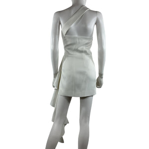 Elliatt Asymmetric Cream Convergence Mini Dress Size XS