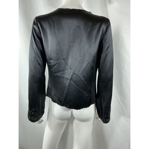 Reformation 'Rosina' Black Silk Top Size 6