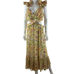 Likely Floral Yellow Multi Pria Maxi Dress Size 12