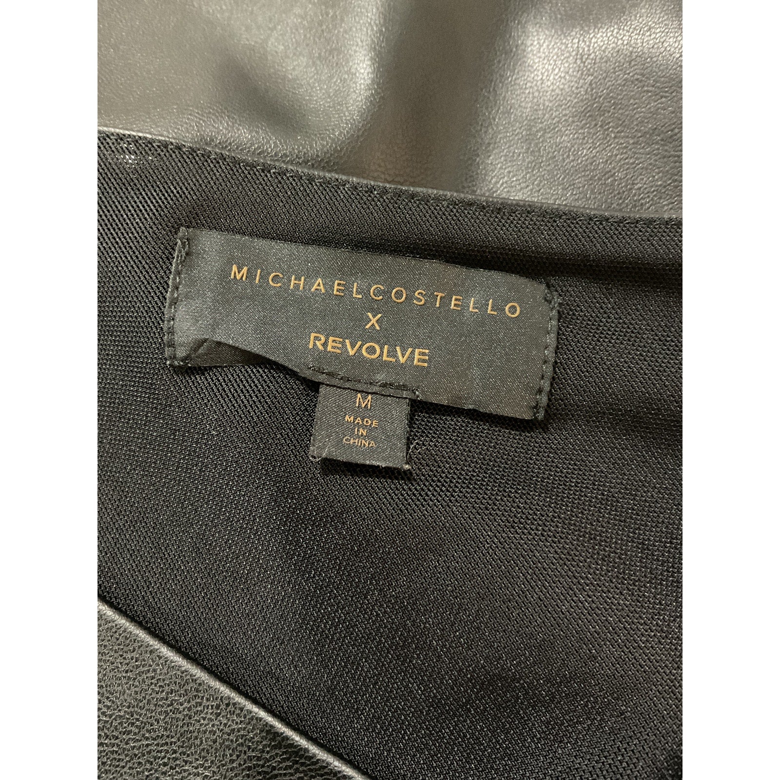 Michael Costello x Revolve 'Wade' Black Polyurethane Mini Dress  Size M
