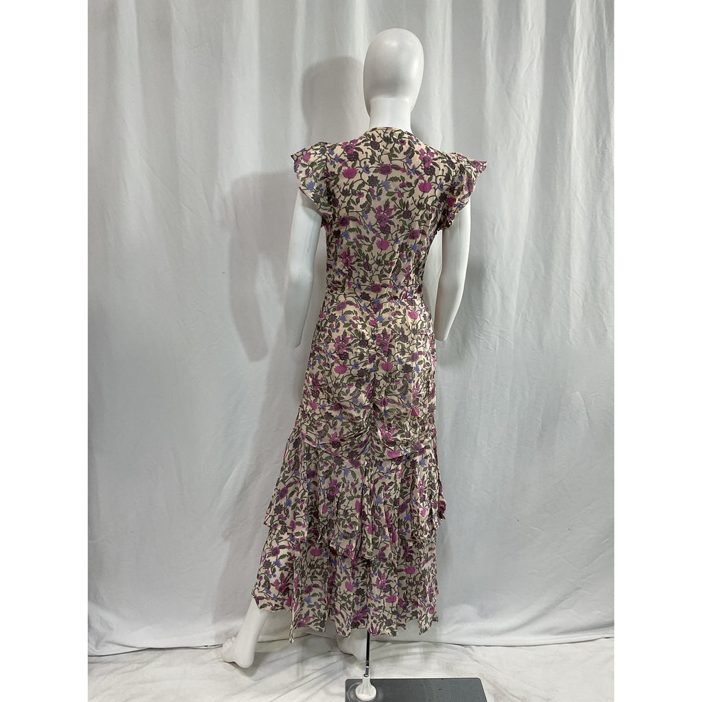 Cleobella 'Bryce' Pink Chiffon Midi Dress Size M