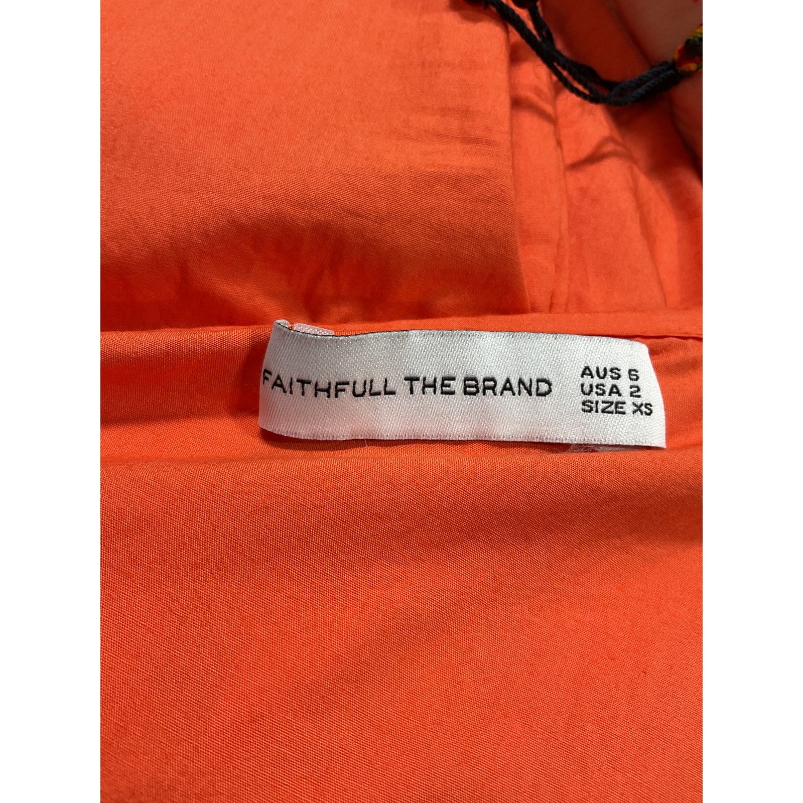 Faithfull The Brand Orange 'La Ora' One Shoulder Poplin Midi Dress Size XS
