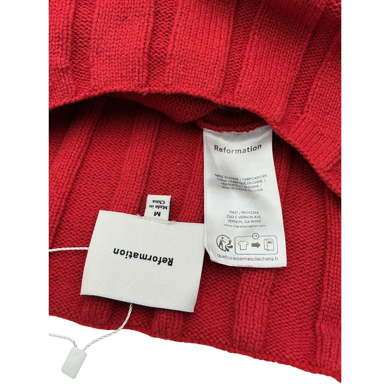 Reformation 'Callie' Red Cotton Sweater Tank Top Size M