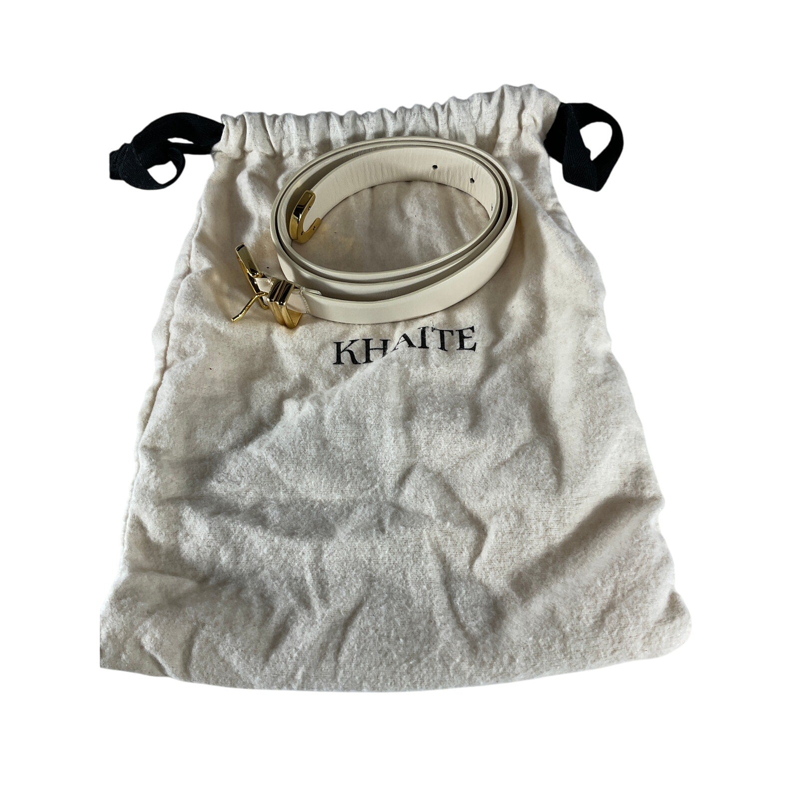 Khaite 'Bambi' Ivory Leather Belt Size 90