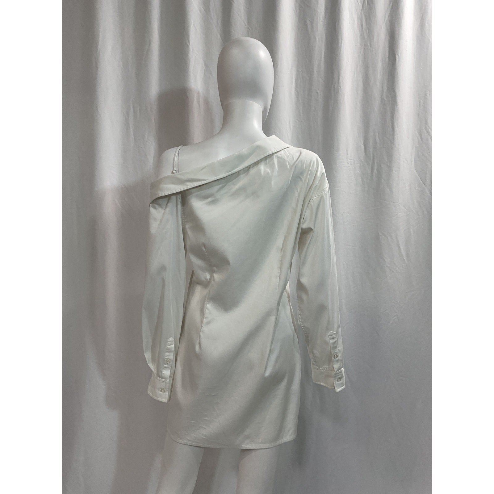 L'Academie 'Khloe' White Off Shoulder Mini Poplin Dress Size M