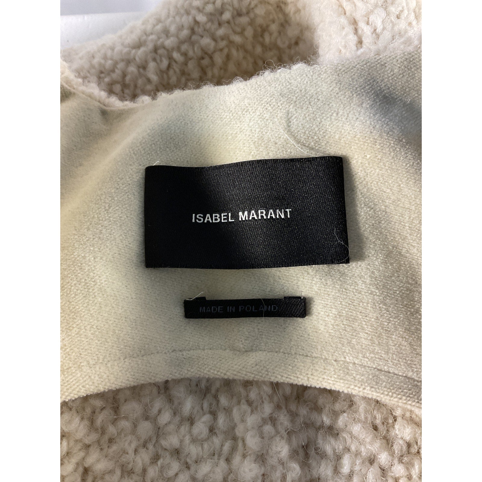Isabel Marant 'Gwendae' White Wool-Blend Shearling Coat Size XS