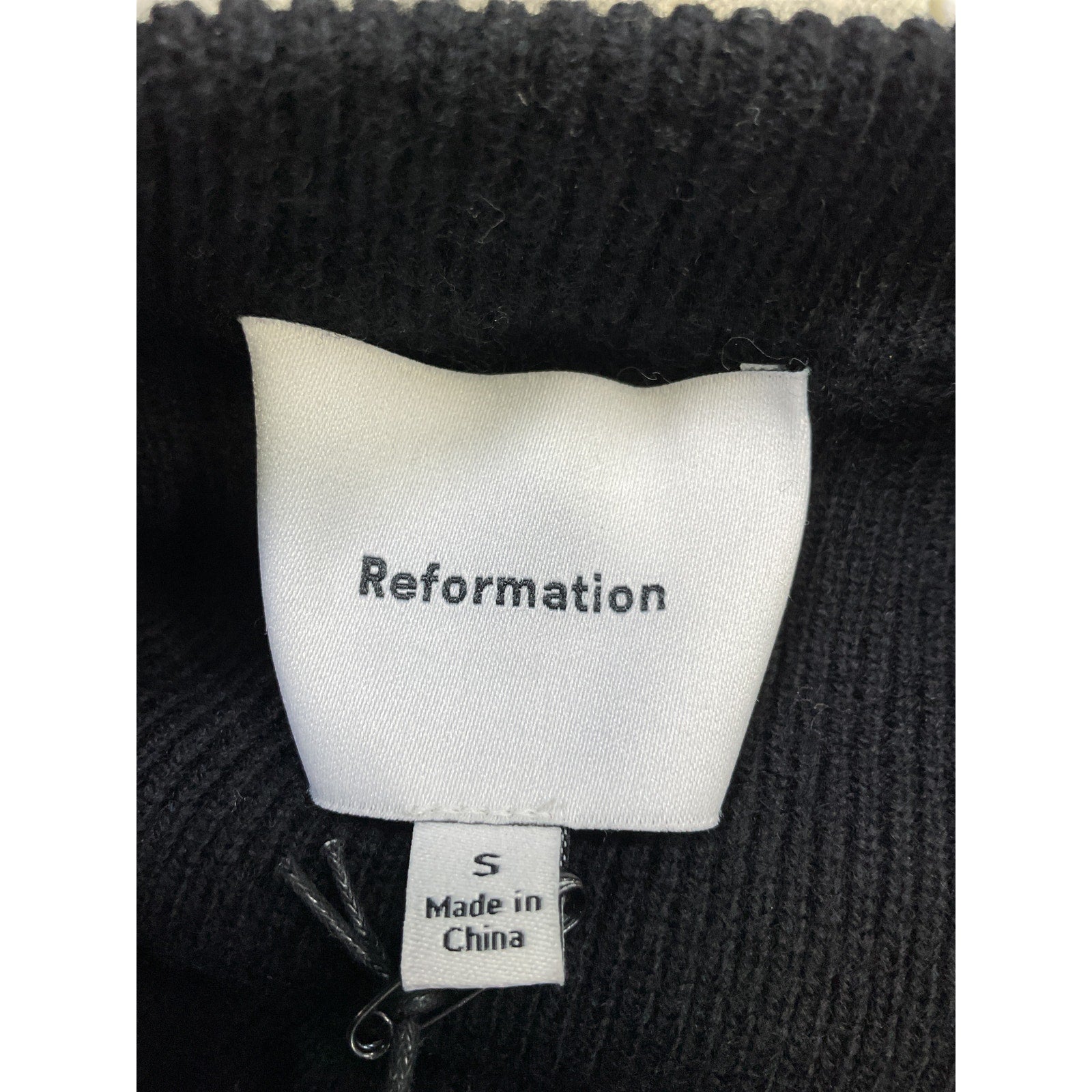 Reformation 'Bianca' Black Wool Sweater Dress Size S