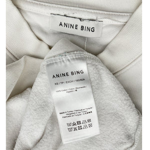 Anine Bing Logo White Jay Sweatshirt Size XS