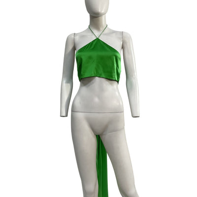 Retrofête Vibrant Green Mesta Halter Top Size S