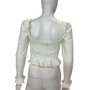 Majorelle Ruffled White Corie Top Size XS