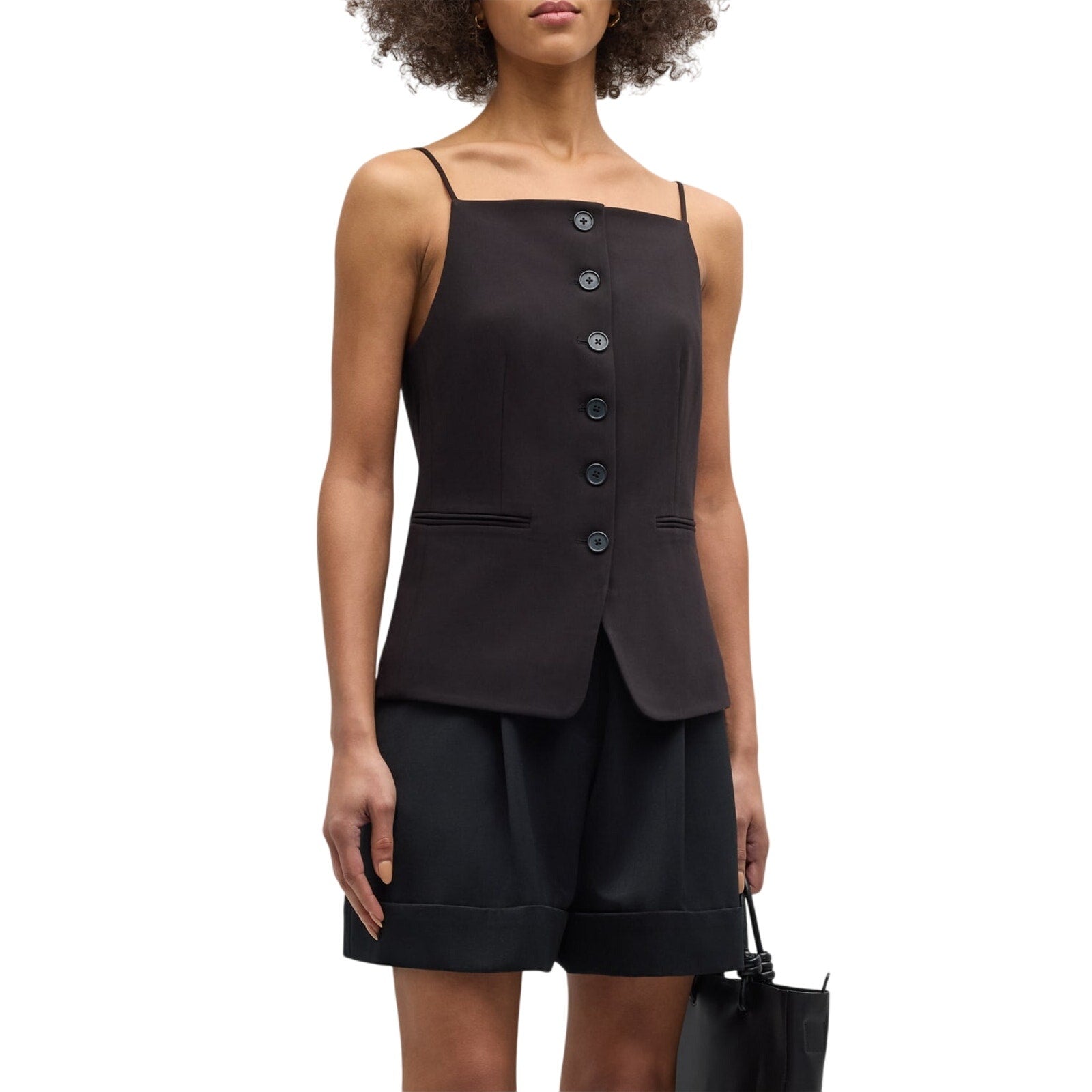 Staud 'Una' Black Polyester Top Size S