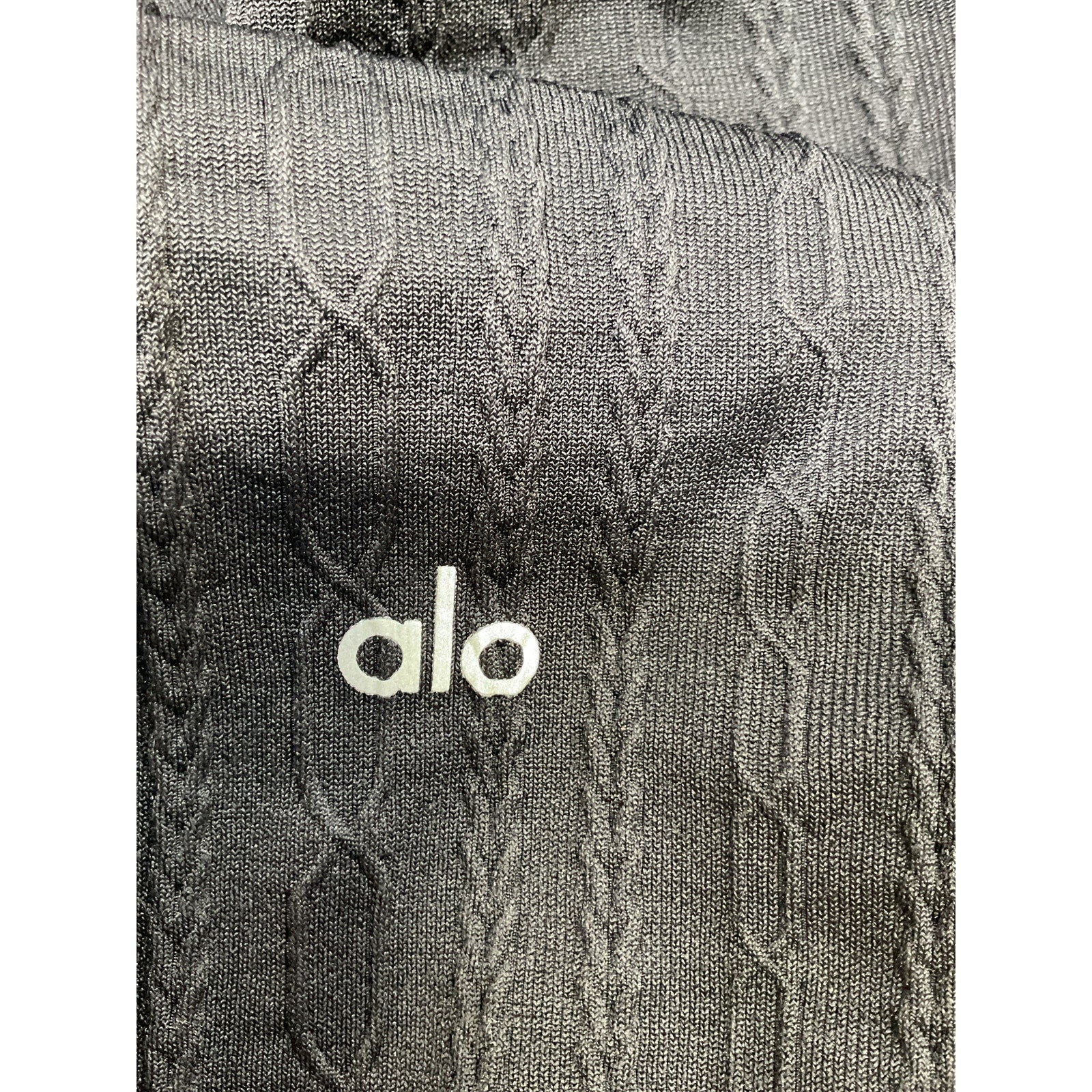 Alo Yoga Stretch Black Cotton Cable-Knit Leggings Size XS