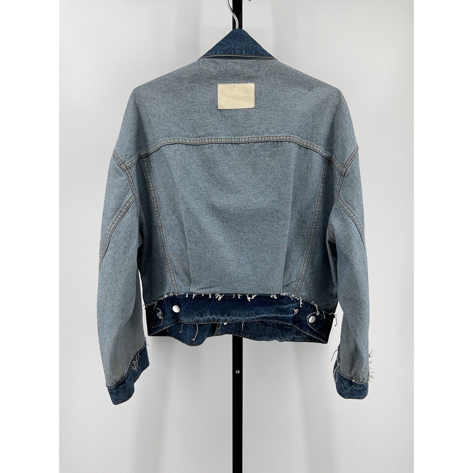 Grlfrnd 'Christi' Blue Cotton Oversized Reversible Denim Jacket Size XS