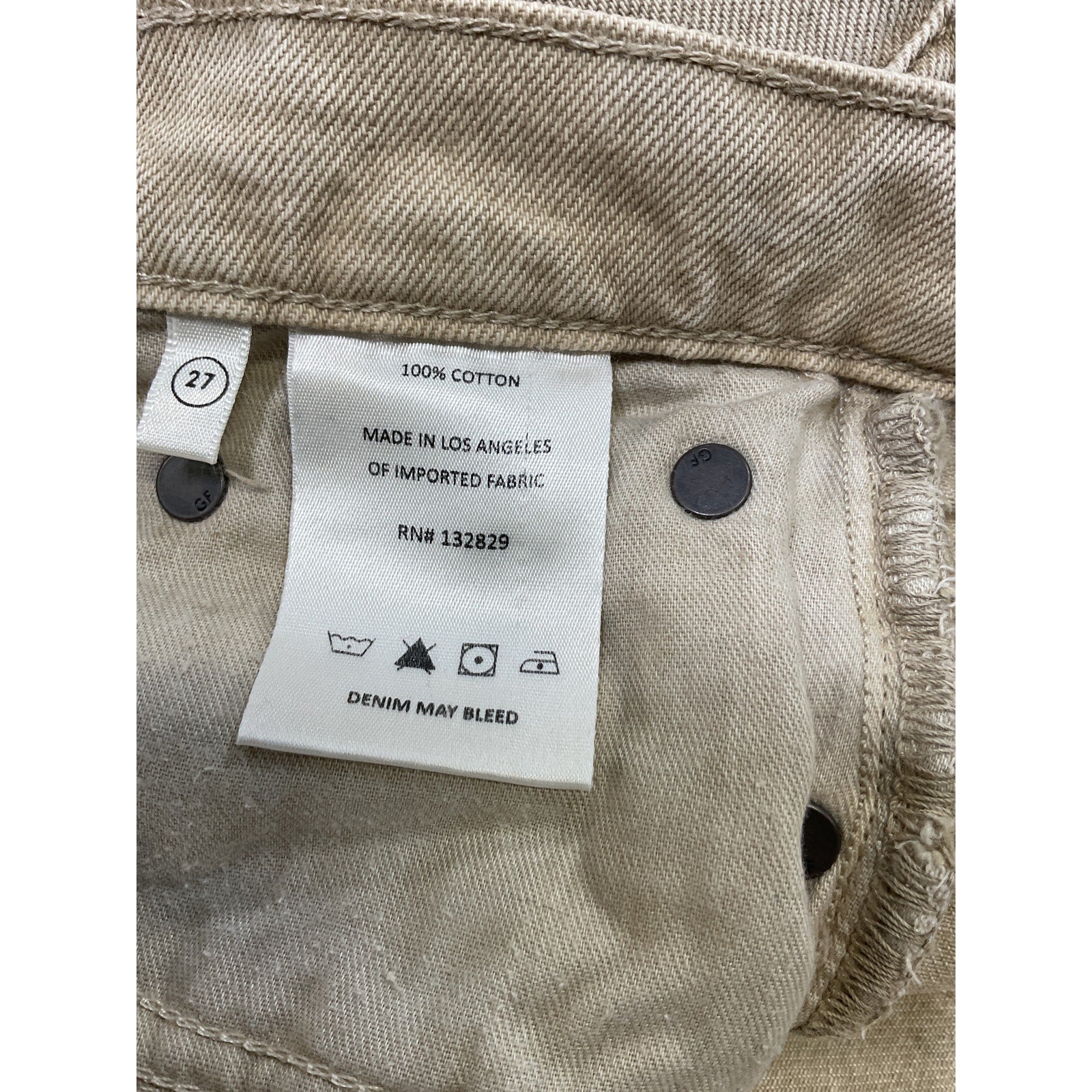 Grlfrnd 'Blanca' Tan Cotton Maxi Skirt With High Slit Size 27 - NWT