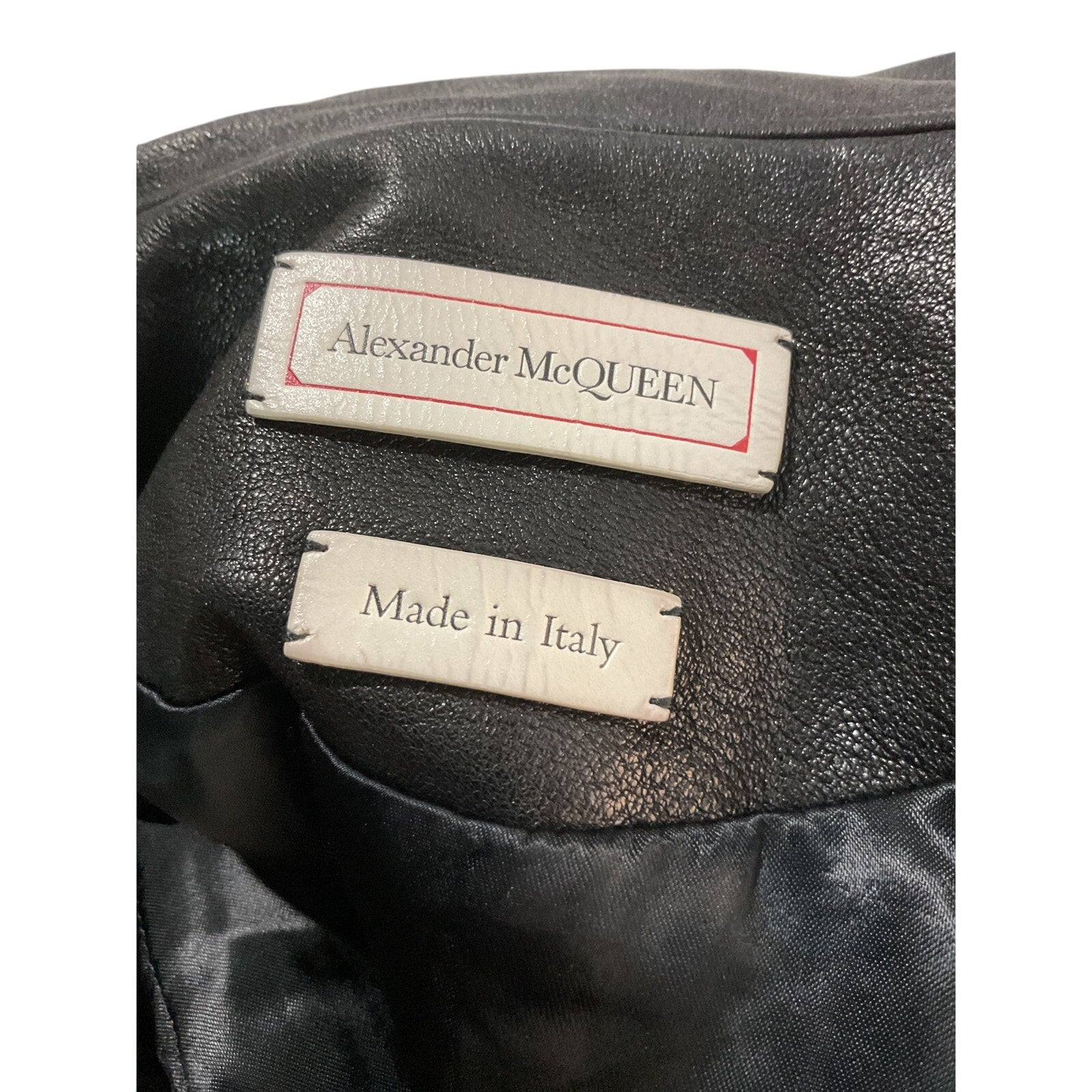 Alexander Mcqueen Black Leather Cropped Lamb Leather Jacket Size 4-6 / S