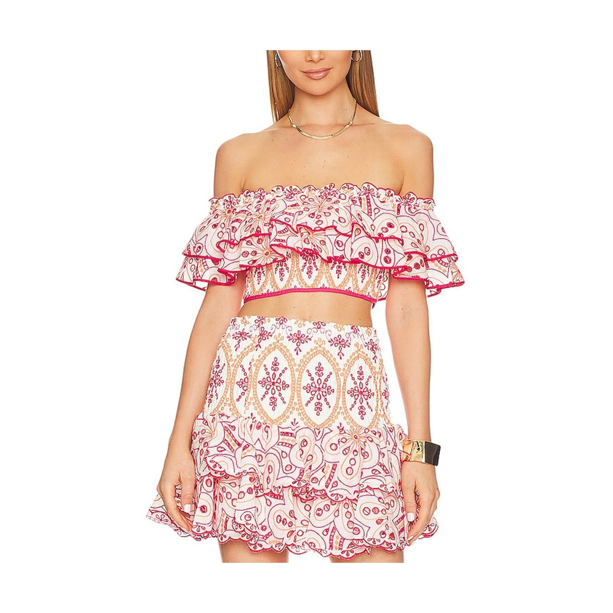 Charo Ruiz Ruffled Multicolor Clara Top Size XS