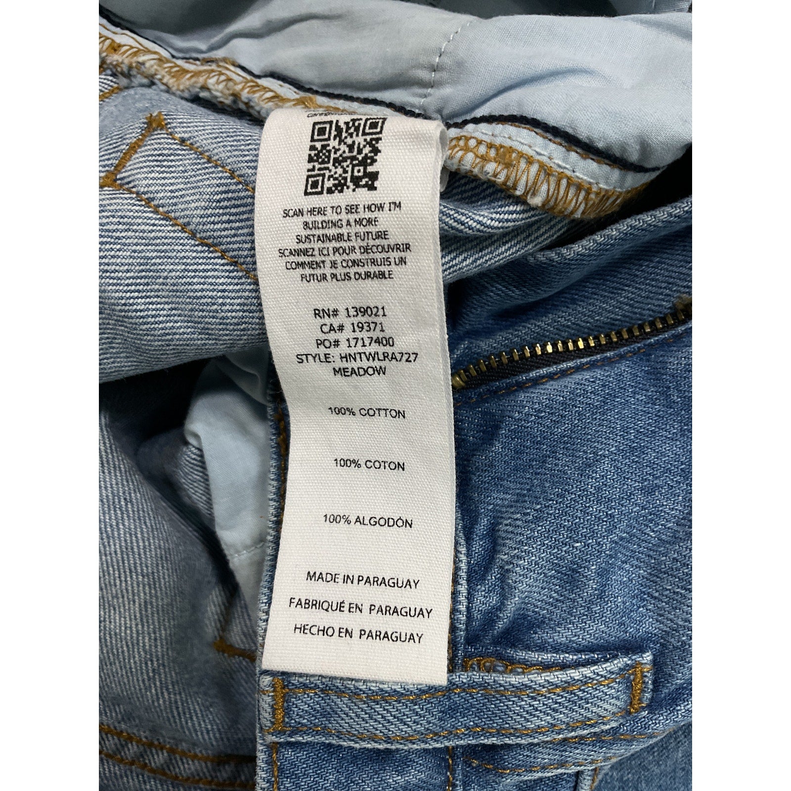 Frame Le High N Tight Blue Wide Denim Jean Size 23