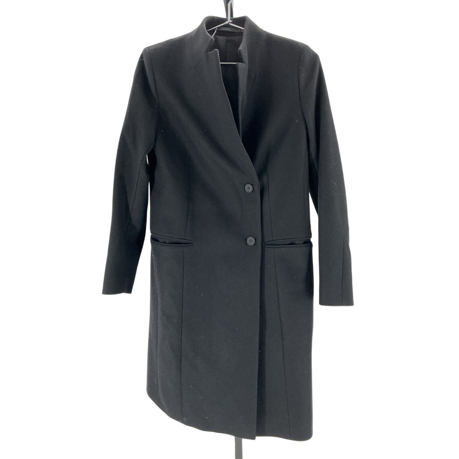 Allsaints 'Sidney' Black Wool Recycled Blend Coat Size 4