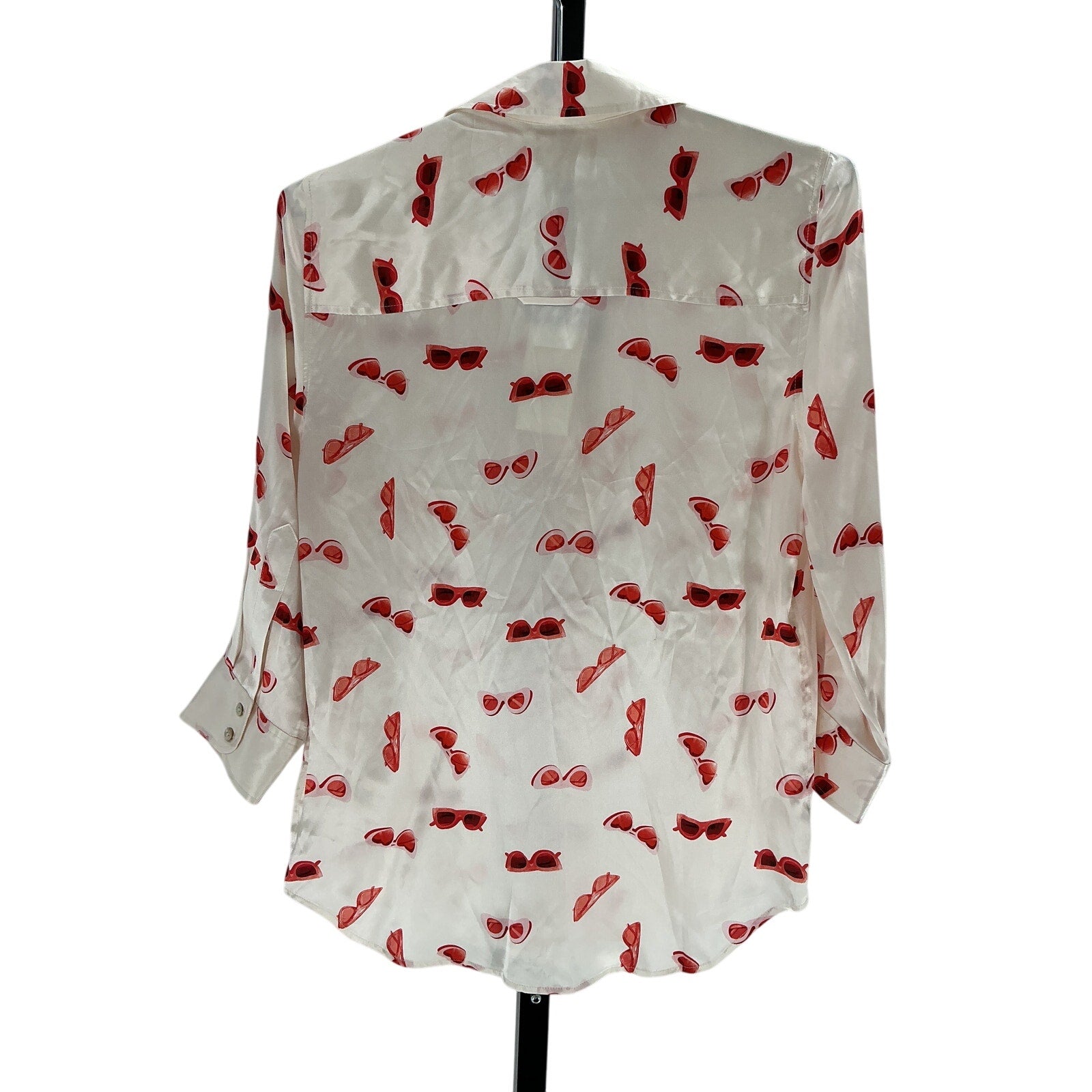 L'Agence 'Dani' Beige Silk 3/4 Sleeve Blouse Size XS