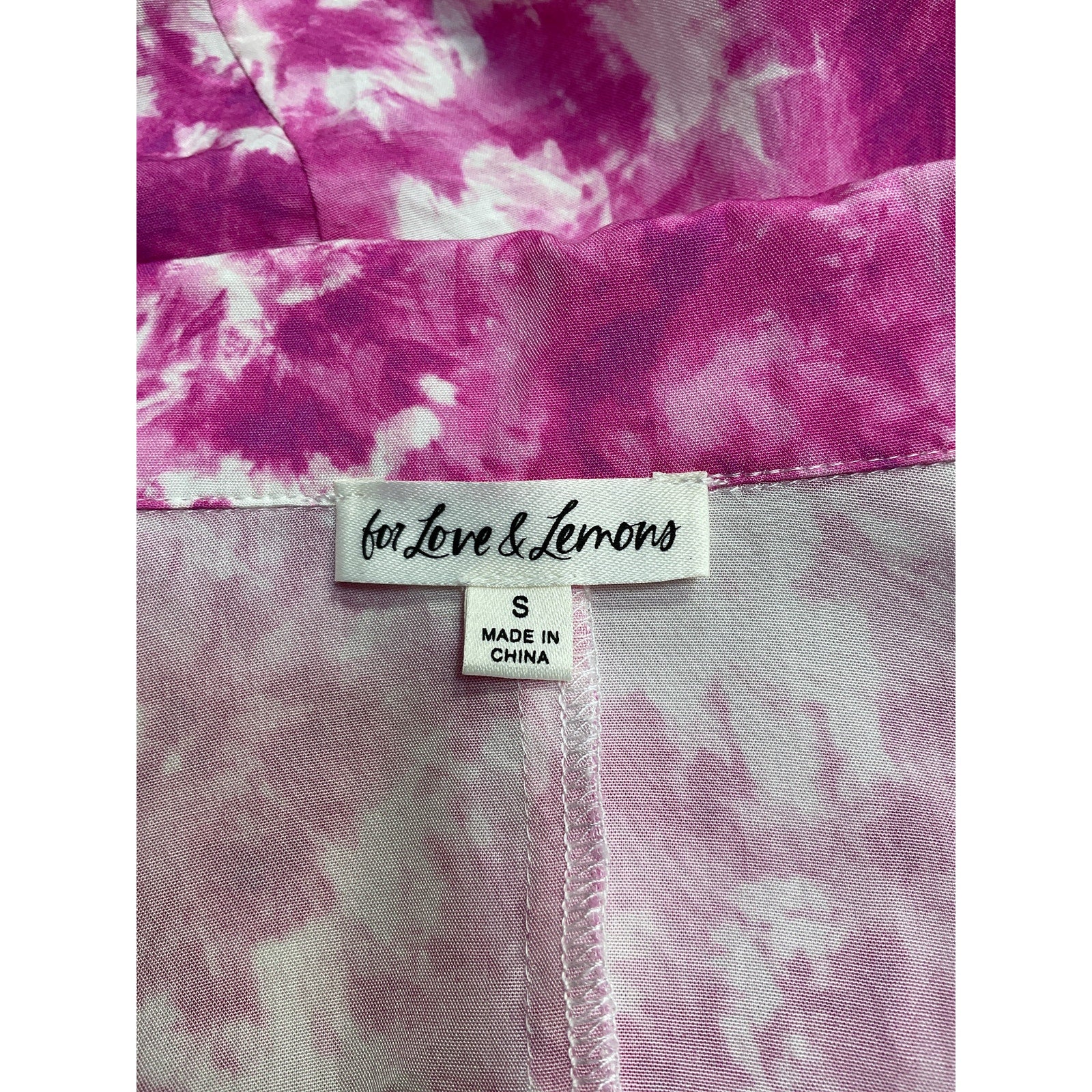 For Love & Lemons 'Devon' Pink Viscose Crop Top Size S