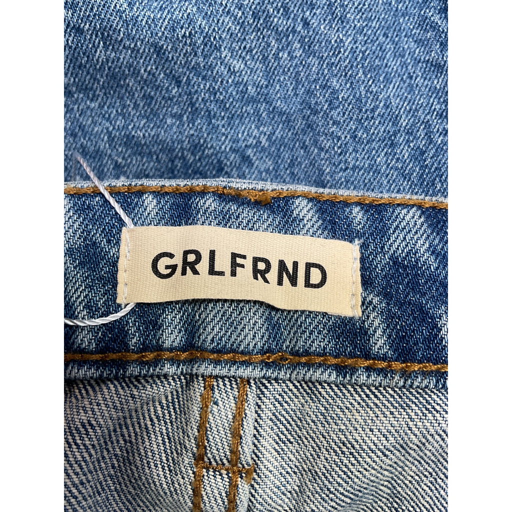 Grlfrnd 'Robin' Blue Cotton Midi Pencil Skirt Size 28