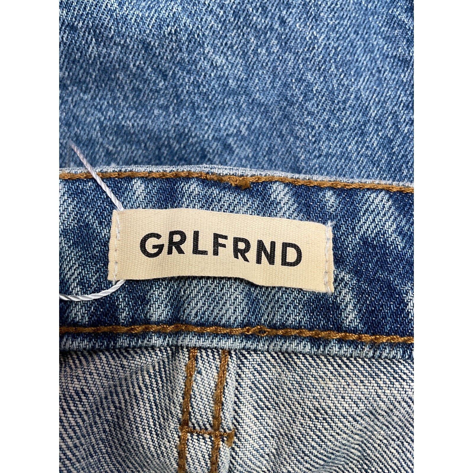 Grlfrnd 'Robin' Blue Cotton Midi Pencil Skirt Size 28