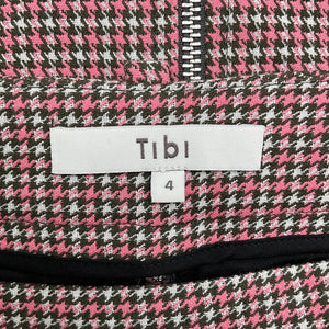 Tibi Checked Pink Multi Leon Midi Skirt Size 4