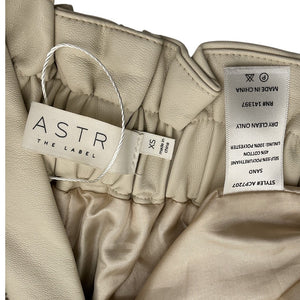 Astr The Label Faux Leather Beige Petunia Shorts Size XS