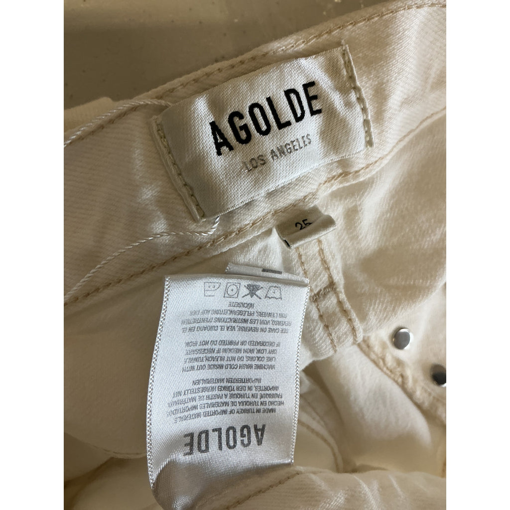 Agolde Parker Cream Cotton Long Short Size 25