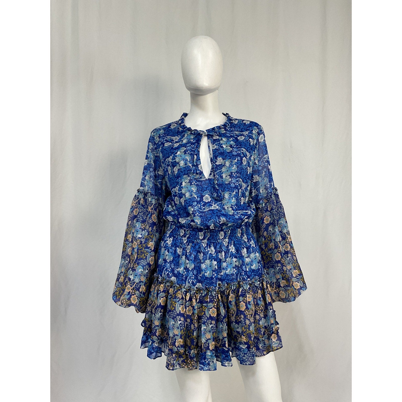 Misa Los Angeles 'Elisabetta' Blue Polyester Dress Size M