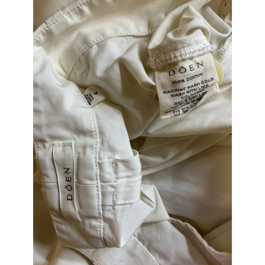 D�en 'Hilaire' Cream Cotton Pant Size 4
