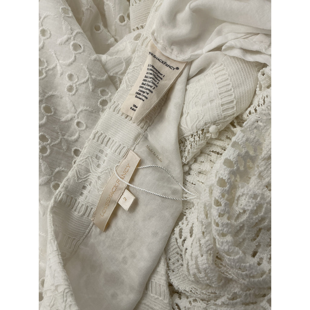 Loveshackfancy 'Sisto' White Cotton Skirt Size 2