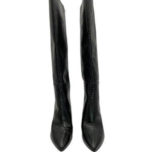 Toral Sleek Black Tall Leather Boots Size 40 EU / US 10