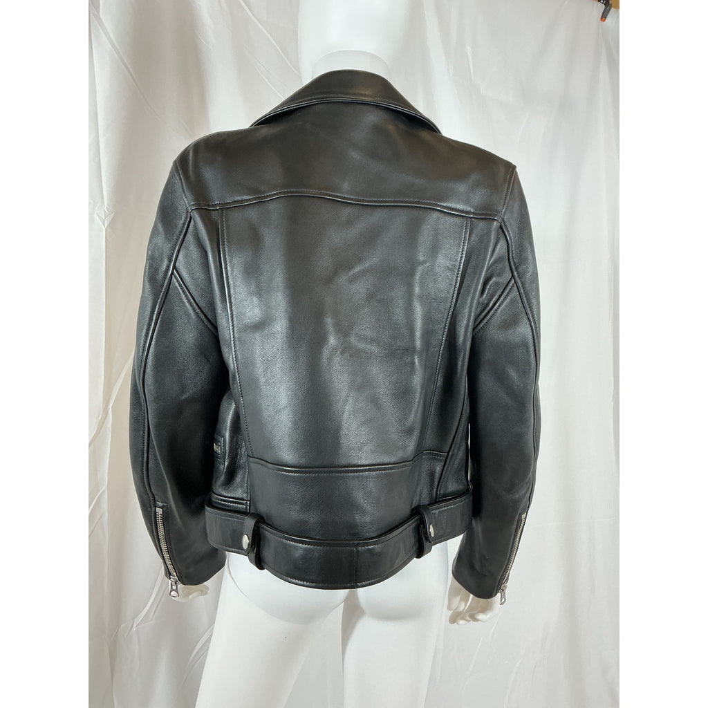 Acne Studios Black Leather Moto Jacket Size 40