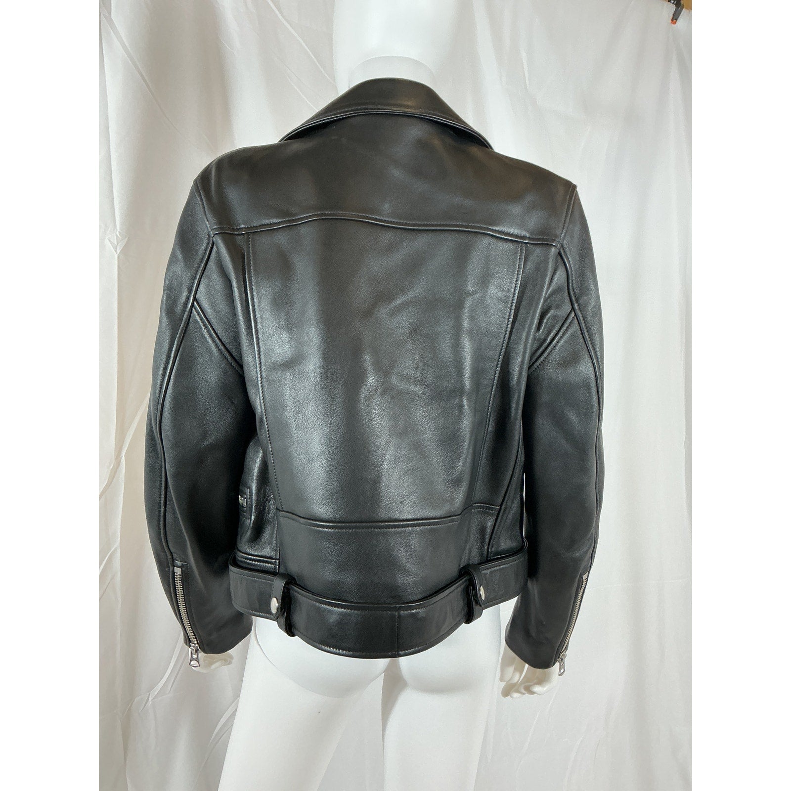 Acne Studios Black Leather Moto Jacket Size 40
