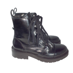 Allsaints Polished Black Donita Boots Size 37 EU / US 7