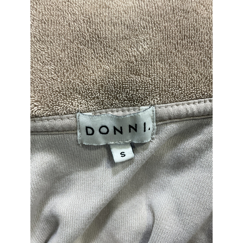 Donni. 'Terry' Tan Terrycloth Half Zip Pullover Size S