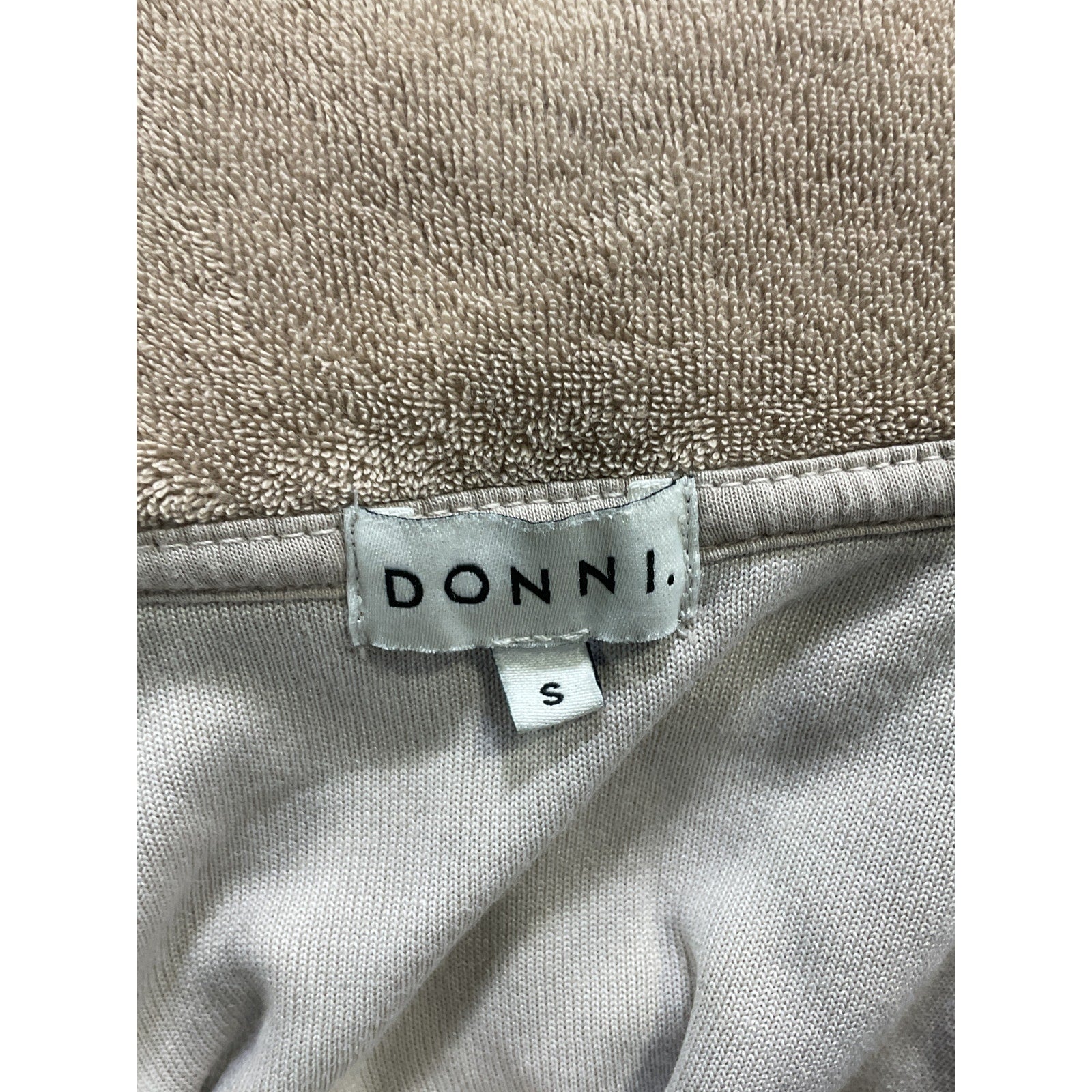 Donni. 'Terry' Tan Terrycloth Half Zip Pullover Size S