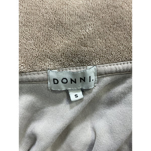Donni. 'Terry' Tan Terrycloth Half Zip Pullover Size S